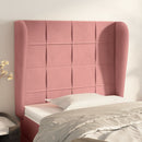 sengegavl med kanter 83x23x118/128 cm fløjl pink