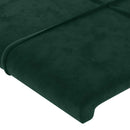 sengegavl med kanter 93x23x118/128 cm fløjl mørkegrøn