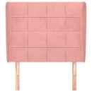 sengegavl med kanter 103x23x118/128 cm fløjl lyserød