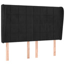 sengegavl med kanter 147x23x118/128 cm fløjl sort