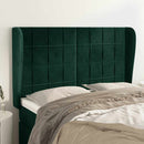 sengegavl med kanter 147x23x118/128 cm fløjl mørkegrøn