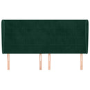 sengegavl med kanter 163x23x118/128 cm fløjl mørkegrøn