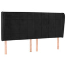 sengegavl med kanter 183x23x118/128 cm fløjl sort