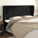 sengegavl med kanter 183x23x118/128 cm fløjl sort