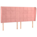 sengegavl med kanter 183x23x118/128 cm fløjl lyserød