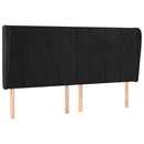sengegavl med kanter 203x23x118/128 cm fløjl sort