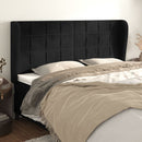sengegavl med kanter 203x23x118/128 cm fløjl sort
