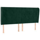 sengegavl med kanter 203x23x118/128 cm fløjl mørkegrøn