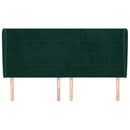 sengegavl med kanter 203x23x118/128 cm fløjl mørkegrøn
