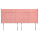 sengegavl med kanter 203x23x118/128 cm fløjl lyserød
