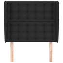 sengegavl med kanter 83x23x118/128 cm kunstlæder sort