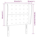 sengegavl med kanter 83x23x118/128 cm kunstlæder hvid