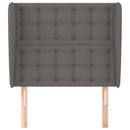 sengegavl med kanter 83x23x118/128 cm kunstlæder grå
