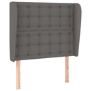 sengegavl med kanter 93x23x118/128 cm kunstlæder grå