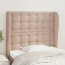 sengegavl med kanter 93x23x118/128 cm kunstlæder cappuccino