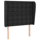 sengegavl med kanter 103x23x118/128 cm kunstlæder sort