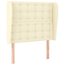 sengegavl med kanter 103x23x118/128 cm kunstlæder cremefarvet
