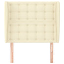 sengegavl med kanter 103x23x118/128 cm kunstlæder cremefarvet