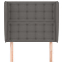 sengegavl med kanter 103x23x118/128 cm kunstlæder grå