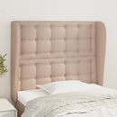 sengegavl med kanter 103x23x118/128 cm kunstlæder cappuccino