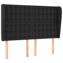 sengegavl med kanter 147x23x118/128 cm kunstlæder sort