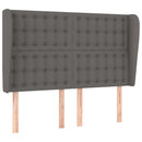 sengegavl med kanter 147x23x118/128 cm kunstlæder grå