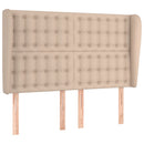 sengegavl med kanter 147x23x118/128 cm kunstlæder cappuccino