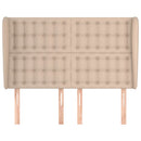 sengegavl med kanter 147x23x118/128 cm kunstlæder cappuccino
