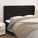 sengegavl med kanter 163x23x118/128 cm kunstlæder sort