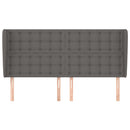 sengegavl med kanter 163x23x118/128 cm kunstlæder grå