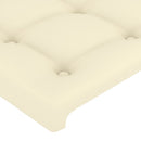 sengegavl med kanter 183x23x118/128 cm kunstlæder cremefarvet