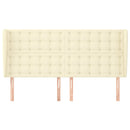 sengegavl med kanter 183x23x118/128 cm kunstlæder cremefarvet