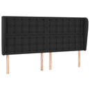 sengegavl med kanter 203x23x118/128 cm kunstlæder sort