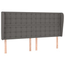 sengegavl med kanter 203x23x118/128 cm kunstlæder grå