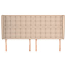 sengegavl med kanter 203x23x118/128 cm kunstlæder cappuccino