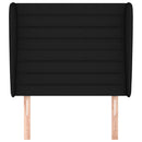 sengegavl med kanter 83x23x118/128 cm stof sort