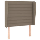 sengegavl med kanter 83x23x118/128 cm stof gråbrun