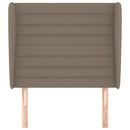 sengegavl med kanter 83x23x118/128 cm stof gråbrun
