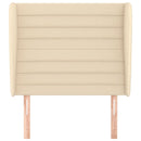 sengegavl med kanter 83x23x118/128 cm stof cremefarvet
