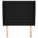 sengegavl med kanter 93x23x118/128 cm stof sort