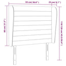 sengegavl med kanter 93x23x118/128 cm stof mørkebrun