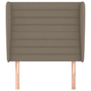 sengegavl med kanter 93x23x118/128 cm stof gråbrun
