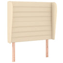 sengegavl med kanter 93x23x118/128 cm stof cremefarvet