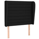 sengegavl med kanter 103x23x118/128 cm stof sort
