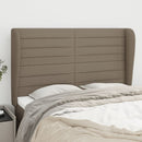 sengegavl med kanter 147x23x118/128 cm stof gråbrun