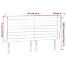 sengegavl med kanter 163x23x118/128 cm stof sort