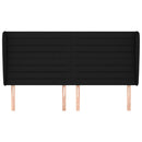 sengegavl med kanter 183x23x118/128 cm stof sort