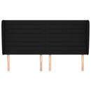 sengegavl med kanter 203x23x118/128 cm stof sort