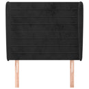 sengegavl med kanter 83x23x118/128 cm fløjl sort