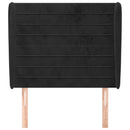 sengegavl med kanter 93x23x118/128 cm fløjl sort